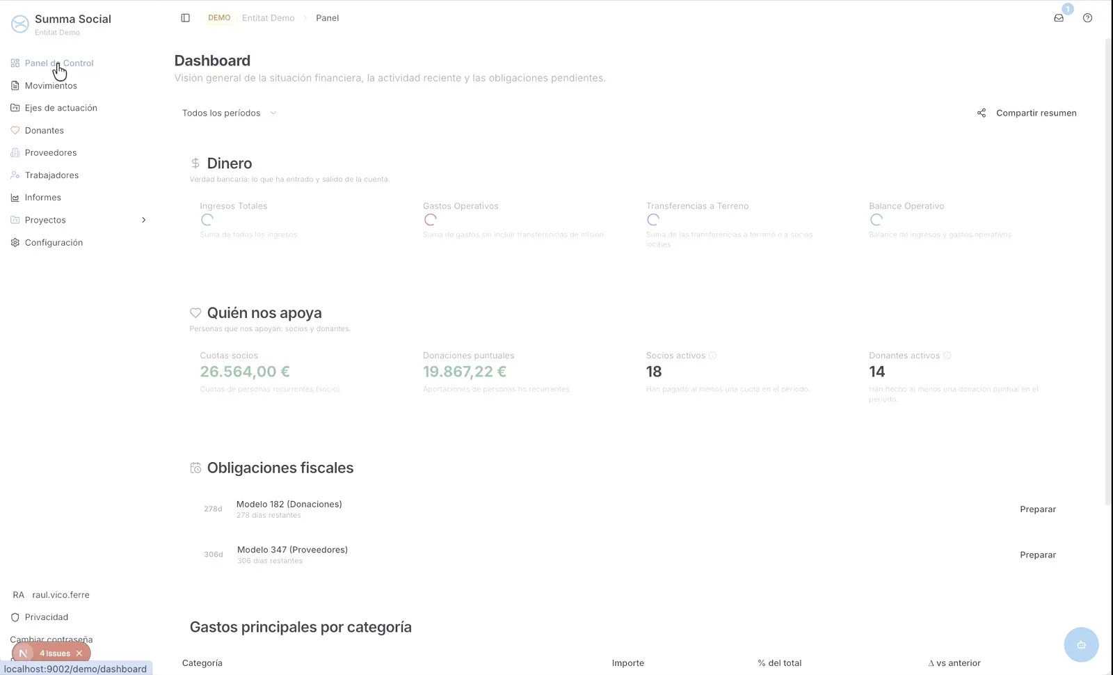 Vídeo de dashboard de control y visibilidad en Summa Social