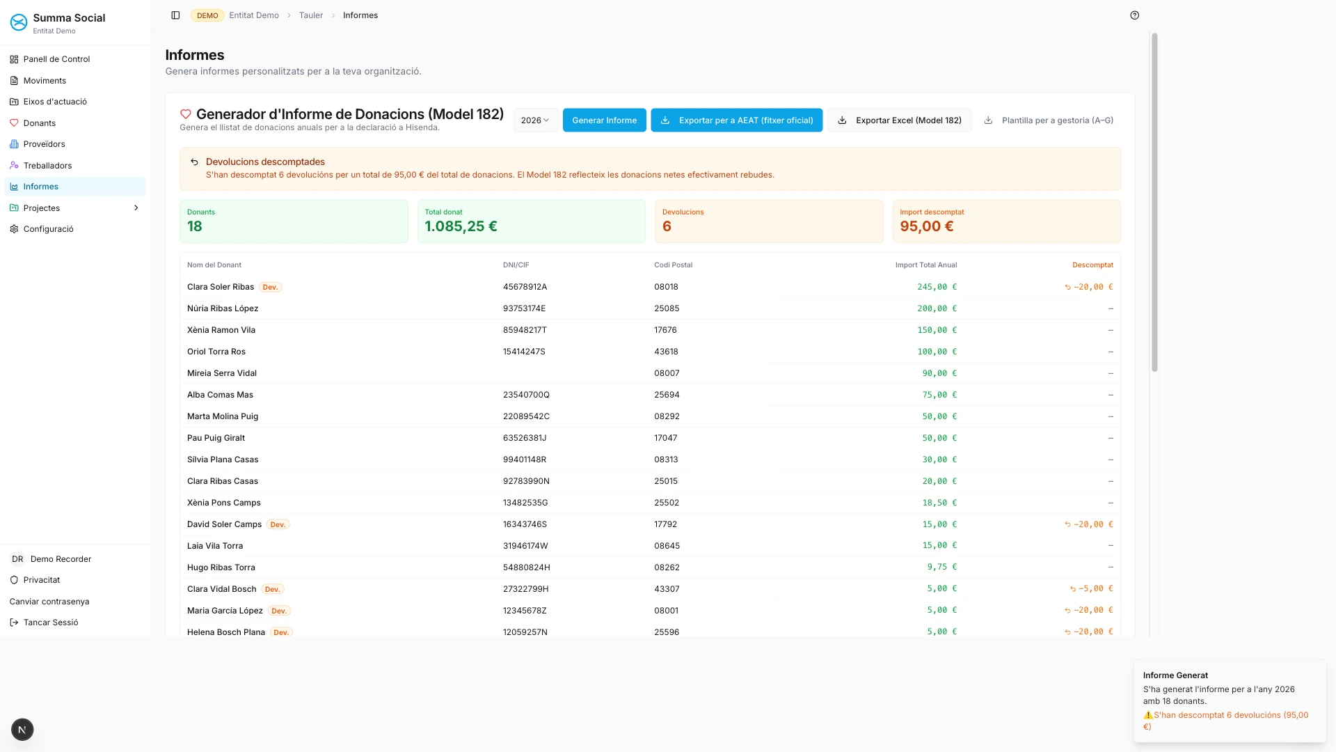Vídeo de demostració del Model 182 a Summa Social