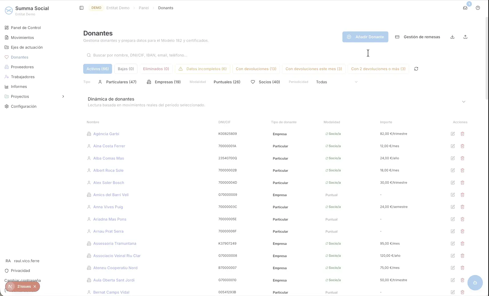Vídeo demostrativo de la generación de remesas SEPA de cuotas de socios con Summa Social
